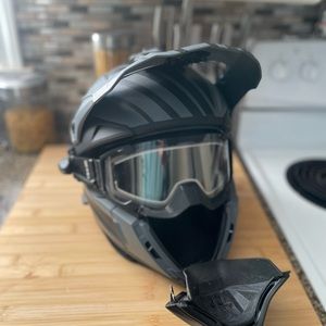 CKX GHOST GREY AIRFLOW SNOWMOBILE HELMET WITH HEATED GOGGLES